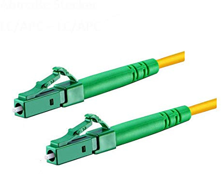 CONBIC LWL Glasfaser-Kabel – OS2 gelb, LC/APC-LC/APC, Simplex 9/125 Patchkabel G.657.A2 – Lichtwellenleiter Meterauswahl (15m)
