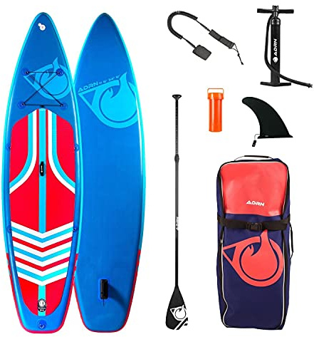 Paddle Gonflable Tourer 11'6 (350cm) - Pack Complet Stand up Paddle avec Dérive Centrale, Support Caméra, Pompe Double Action, Pagaie, Leash et Sac de Transport