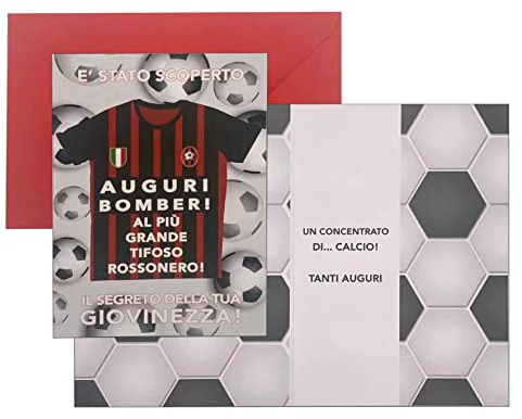 ICELAND Biglietto auguri compleanno bambino tifosi Rossonero (Rossonero)