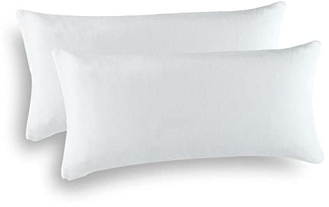 MALIKA Set 2er Kissenbezug Cashmer Touch Fleece Kissenhlle Sofakissen Kopfkissenbezug Kissenbezug Couchkissen, Gre:40 x 80 cm, Designe:Weiss