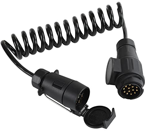 AOHEWEI 13 Pin to 7 Pin 1.8m Trailer Extension Lead Adapter, 12V Trailer Plug Socket Extension Cable 7 Core Electrical Wiring Connector for Towing Caravan Tracktor Truck