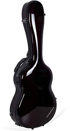 Air Carbon från Crossrock | Flightcase för 4/4-konsertgitarr – 3K twillkolfiber i vintage port röd – TSA-lås och ergonomiskt system – laboratorietestat slagtålighet