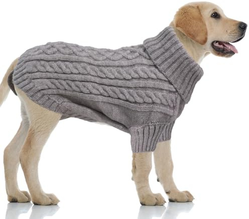 LiebeDD Jersey Perro Pequeño Mediano o Grande - Suéter Navidad para Perros Clásico Sueter Caliente Perro, Ropa Abrigo Punto Perros Jersey Rottweiler y Labrador(XL Gris)