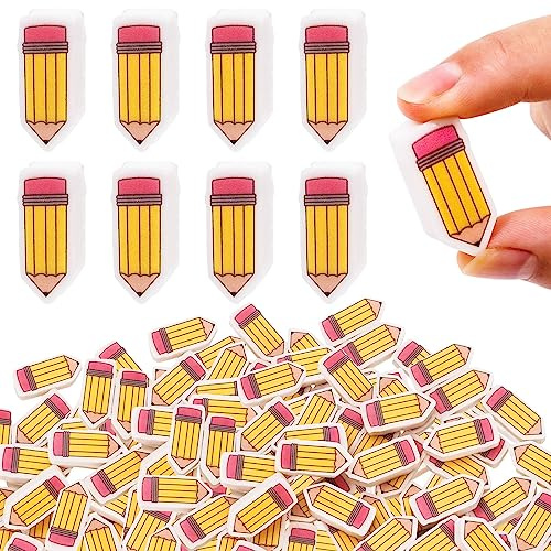 Whaline 60Pcs Back to School Eraser Pencil Shape Mini Erasers Cute Pencil Collection Erasers Classroom Stationery for First Day of School Party Favors Student Prize Homework Rewards Gift Filling