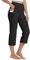 WILLIT Caprihose Damen Yogahose Sporthose Capri Leggings High Waist Hosen Crop gerades Bein Sommerhose Freizeithose Sport Übung Workout 21 mit Taschen Schwarz L