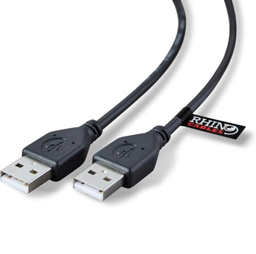 rhinocables USB 2.0 A Cable - HighSpeed Durable Male to Male USB to USB A Lead | 480 Mbps Transfer Rate, Universal Compatibility for Printers, Keyboards, Scanners, Hard Drives & More (3m,Pack of 3)