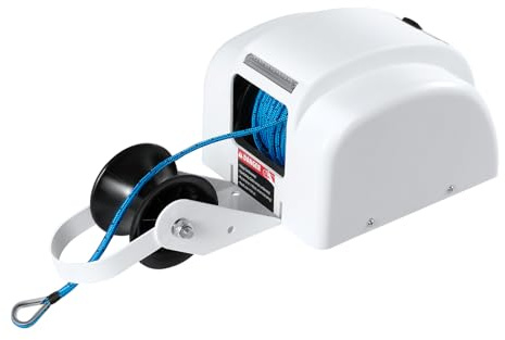Atnhyruhd 45 LBS Treuil électrique Guindeau électrique pour eau salée Ancre Treuil avec télécommande Guindeau marin Treuil de bateau 30 m 12 V