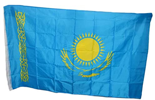 Bandera de Kazajstán Banderas nacionales vívidas Banderas nacionales de Kazajstán con doble costura 3x5 pies