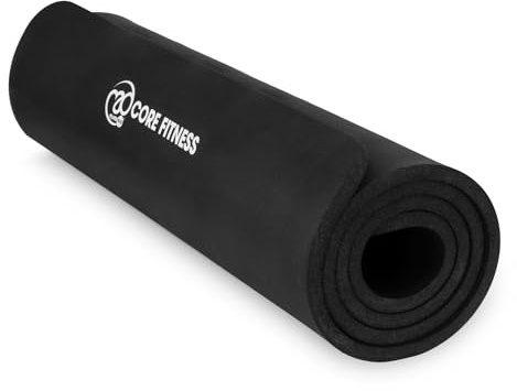 Fitness-Mad Core Fitness Mat | Lightweight & Comfortable NBR Exercise & Pilates Mat | Non-Absorbent Easy to Clean | 10 / 15mm Thick with Optional Eyelets to Wall Hang