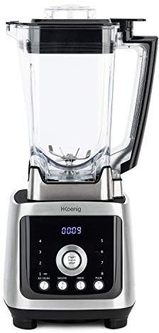 H.Koenig Blender Power+ MXH880 Leistungsstarke 2000W 2L Edelstahlmesser, 4Programme Crushed Ice Smoothie Zerkleinern 8 Geschwindigkeiten Smoothie Milkshake Cocktail Suppe, Einfache Reinigung