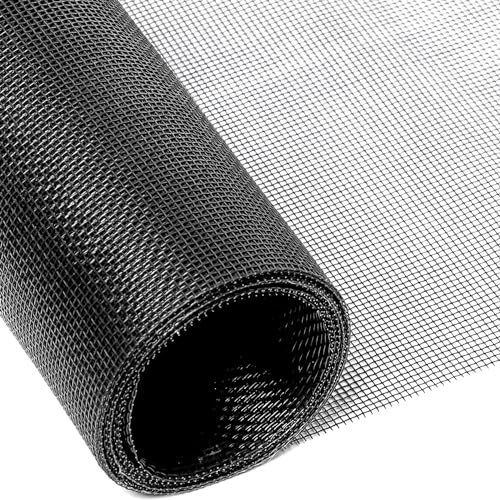 INTIRILIFE Fliegennetz aus Fiberglas Schwarz Meterware Breite 100cm Maschenweite 1,2mm - UV beständig Fliegengitter Insektenschutz Gitter Fenster für Balkontür Wohnzimmer Terrassentür, DIY-Schneiden