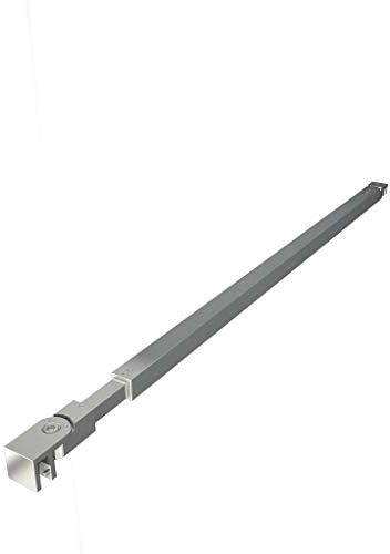 Barra Stabilizzatrice Cromo Lucido a Sezione Quadrata da 73-120 cm Regolabile Con Due Teste Girevoli per Box Doccia Walk in Parete Fissa Vetro da 6-10 mm
