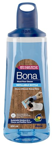 Bona Rengöringsmedel för Trägolv, Spraymopp Patron 850 ml | För parkett lackade och hårdvaxade trägolv, Snabbtorkande och ränderfri, Klar att använda, Refill till Bona Spray mop