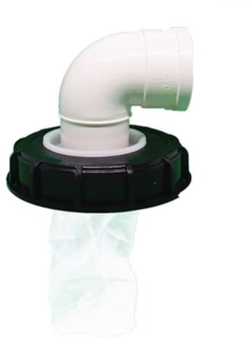 DAZZLEEX Couvercle de filtre tonneau de pluie IBC en nylon lavable pour réservoir d'eau de pluie DN75 – 165 mm 90 degrés avec filtre