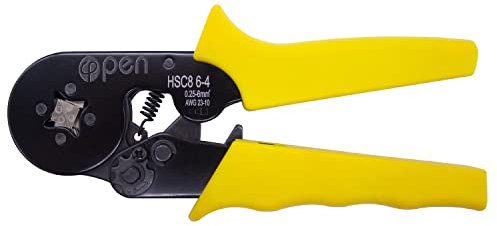 WEBN Pinza crimpatrice Autoregolabile Cricchetto Filo Strumenti di Crimpatura HSC8 6-4 0.25-6mm² AWG 23-10 Manico Giallo