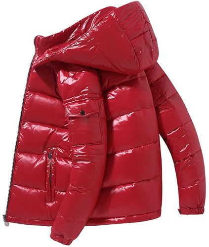 Cappotti pesanti da uomo in piuma trapuntata con cappuccio Performance Hooded Puffer, colore: rosso, taglia: L