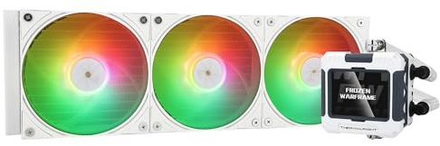 Thermalright Frozen Warframe 360 Weiß ARGB CPU-Wasserkühlung,360 AIO-Kühlung,IPS 320*240 Auflösung LCD-Bildschirm,flüssiger CPU-Kühler für AMD/Intel Flüssig-CPU-Kühler: LGA1700/AM4/AM5,AIO-Wasserkühle