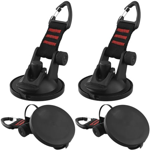 QWORK® 4 Pièces Ventouses Robustes Polyvalentes, Ventouse, pour Camping, Auvent pour Maison, Extérieur, Voiture, Camionnette, Camion