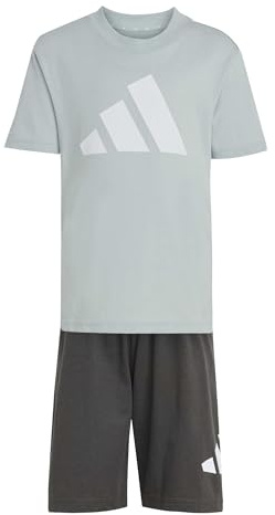 adidas Unisex - Bambini e ragazzi ESSENTIALS T-SHIRT SET, Wonder Sage/white, 3-4 Years