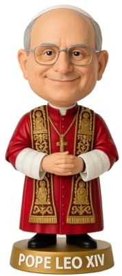 LEMONSODA Pope Leo XIV Bobblehead - 7 Inch Collectible Figure - Catholic Gift, Religious Decor, Funny Desk Accessory (Red Mozzetta)