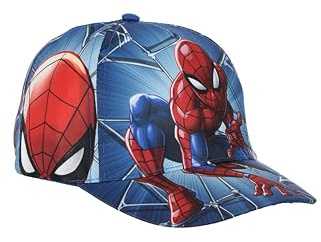 Marvel Casquette de baseball à visière pour enfants et adolescents, Spiderman, bleu, impression tout-en-un, turquoise, 52