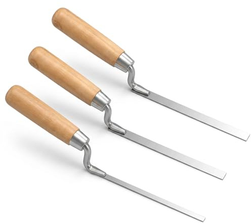 3 stycken fogspackel, fogslev och tegelfogar, trähandtag fogspackel, 6 10 12,7 mm fogsfog, murverktyg för pomillas Mortar & Tiling Tools cement och fogverktyg
