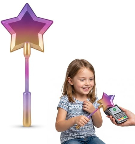 GWEOR Bacchetta Magica Carta di Credito, Porta Carte di Pagamento Contactless Estensibile, Gadget Divertente per Bancomat, Design Arcobaleno Stampato in 3D, Regalo Originale per Adulti e Bambini
