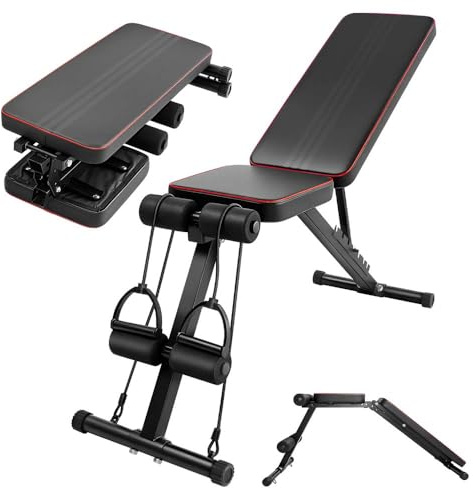 Heavy-Duty Weight Bench for Home Gym, Multifunctional Workout Bench with 7 Way Adjustable Backrest, Max 200KG, for Sit Up/Air Bike/Leg Lifts Training, for Beginners and Gentle Exercise