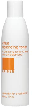 LATHER Citrus Balancing Toner - Clarifying Toner That Balances Complexion - Gentle Ingredients for All Skin Types - Alcohol Free - 6 Fl Oz