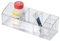 iDesign Med+ pastillero semanal, Caja clasificadora con 6 compartimentos, para fármacos, pastillas vitaminas, Plástico transparente