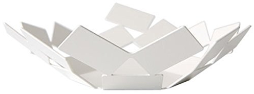 Alessi, Edelstahl, La Stanza dello Scirocco, Korbschale weiß, 15 x 25 x 16 cm