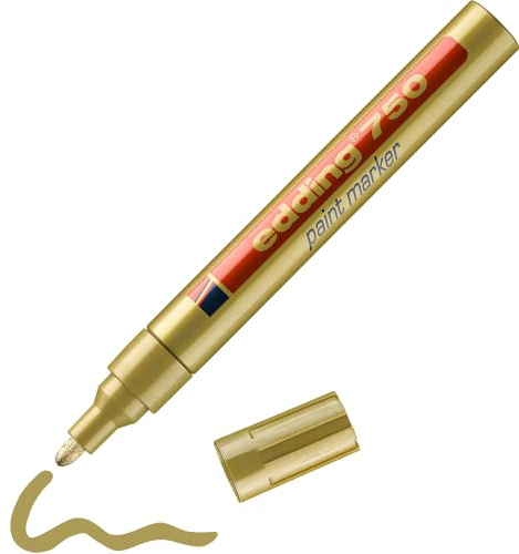 Edding 750 PAINT MARKER PEN GOLD BULLET TIP LOW ODOUR 2-4mm Line