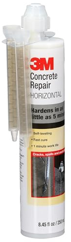 3M Scotch-Weld Concrete Repair DP600, Gray, Self-Leveling, contains 2 Mix Nozzles, 8.4 fl oz Cartridge