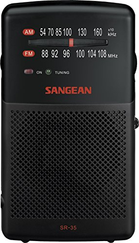 Sangean SR35 SR-35 - Radio Analógica FM/Am, Negro