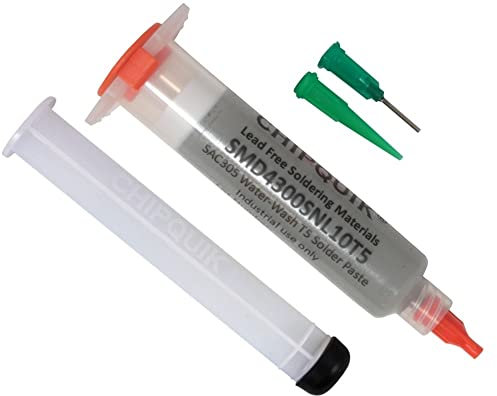 Solder Paste no clean Lead-Free in 10cc syringe 35g water washable (T5)