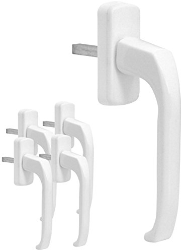 SILISTO Fenstergriff Stiftlänge 35mm, 5 Stück, weiß RAL9016 -Typ Timeless Fensteroliven Aluminium-Druckguss- inkl. 5x40mm Schrauben