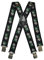 Olata Heavy Duty Herren-Hosenträger X-Form mit Edelweiß Muster – 4 cm. Schwarz