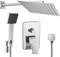 TecTake Ensemble de Douche Complet à encastrer au Mur Robinet tête à Effet Pluie | Laiton chromé | Tête (LXL): 250 x 250 mm