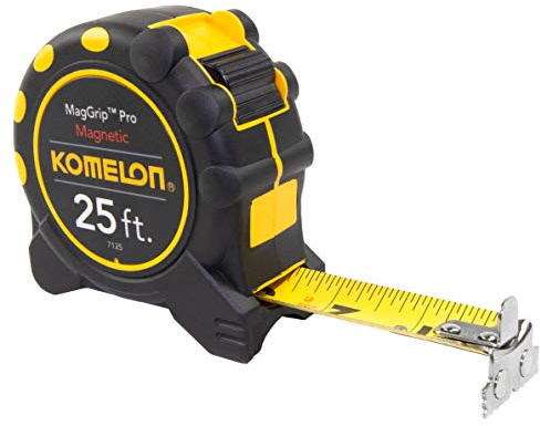 Komelon 7125 Monster Maggrip 25-Foot Measuring Tape with Magnetic End, Yellow, 25ft- Blade