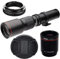 Big Mike’s High-Power 500mm/1000mm f/8 Manual Telephoto Lens for Nikon DSLR, Black
