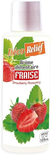 Déco Relief - Arôme Liquide Fraise 125 ml - Arôme Alimentaire Pâtisserie & Yaourtière - Pour Gâteaux, Pâtisseries, Yaourts - Arôme Concentré - ARO02