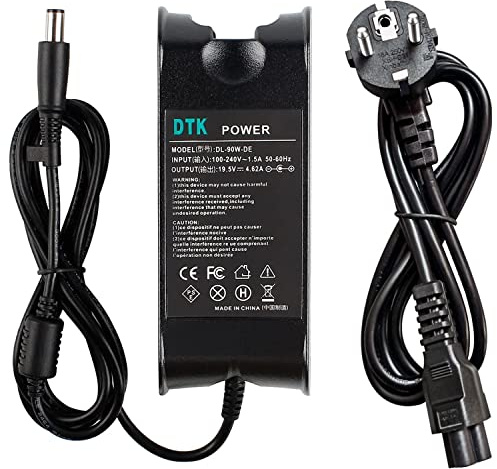 DTK 19.5V 4.62A 90W PC Portatile Alimentatore LA90PM111 Caricatore per DELL Computer Caricabatteria Laptop Caricatori e Alimentatori per PC Portatili Notebook Adattatore Connettore:7.4 x 5.0mm