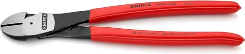 KNIPEX Kraft-Seitenschneider auf SB-Karte schwarz atramentiert mit Kunststoff überzogen 250 mm, 74 01 250 SB