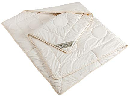 franknatur - Bettdecke 4 Jahreszeiten Schurwolle kbT Bio Baumwolle Nadia 135x200