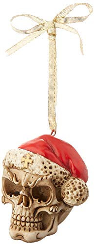 Design Toscano Ornamento dell'albero di Natale - Skelly Babbo Natale con Santa Hat Skeleton Figura Holiday Ornaments