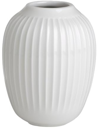 Kähler Vase H10.5 cm Hammershøi dänisches Design für Blumen Handarbeit, Weiss