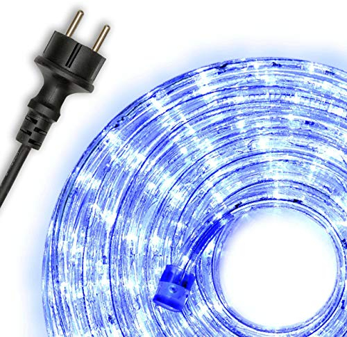 Nipach GmbH 10m 240 LED Lichterschlauch Lichtschlauch blau – Innen- und Außenbereich – energiesparende Leucht-Dekoration für Garten Fest Weihnachten Hochzeit Gesamtlänge ca. 11,50 m