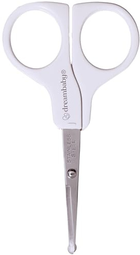 Dreambaby Baby Safety Nail Trimmer Scissors - with Rounded Tip & Comfortable Handles - White