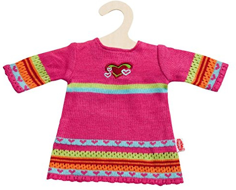 Heless 2533 - Vestido de punto para muñecas con diseño de corazón, talla 35 - 45 cm