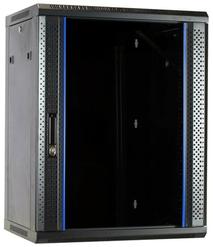 DSIT 15U omonterat väggfack med glasdörr 600 x 600 x 770 mm - svart